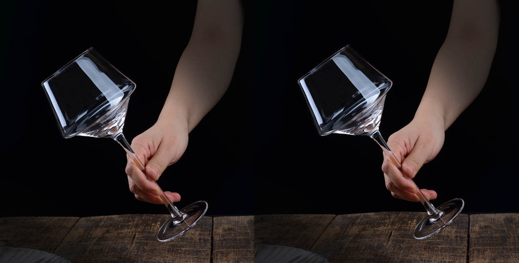 Creative Crystal Glass Goblet With Golden Trim Design