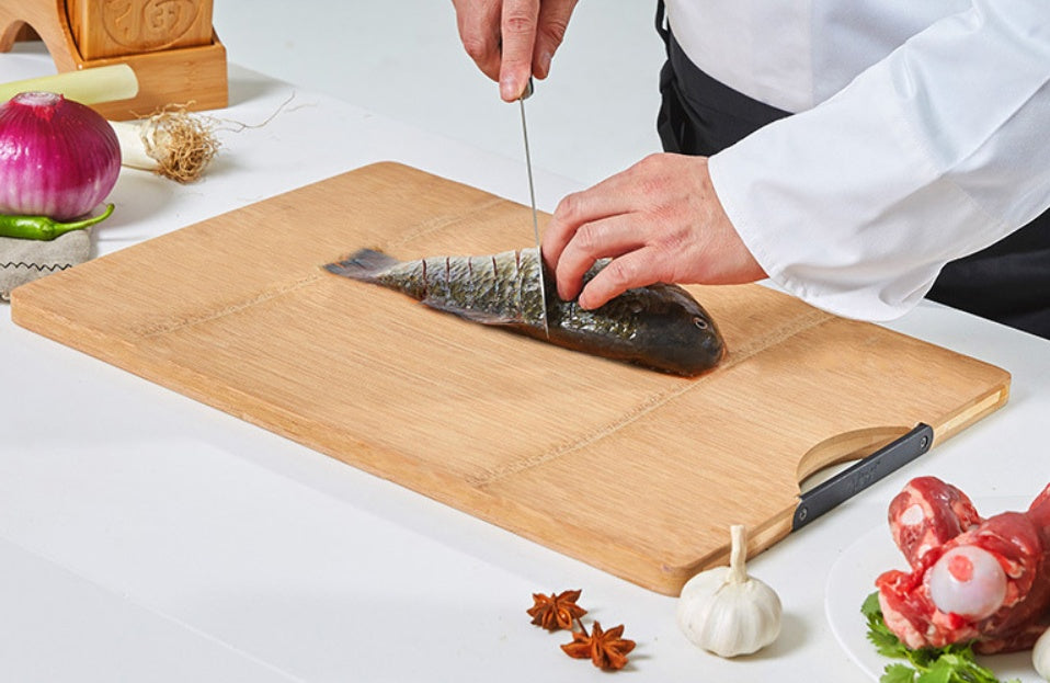 Whole Bamboo Carbonized Cutting Board For Kitchen Food Preparation