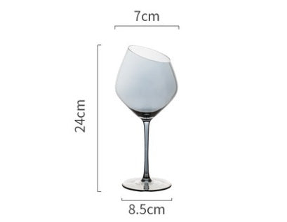 Elegant Crystal Goblet With Oblique Rim For Home Beverages
