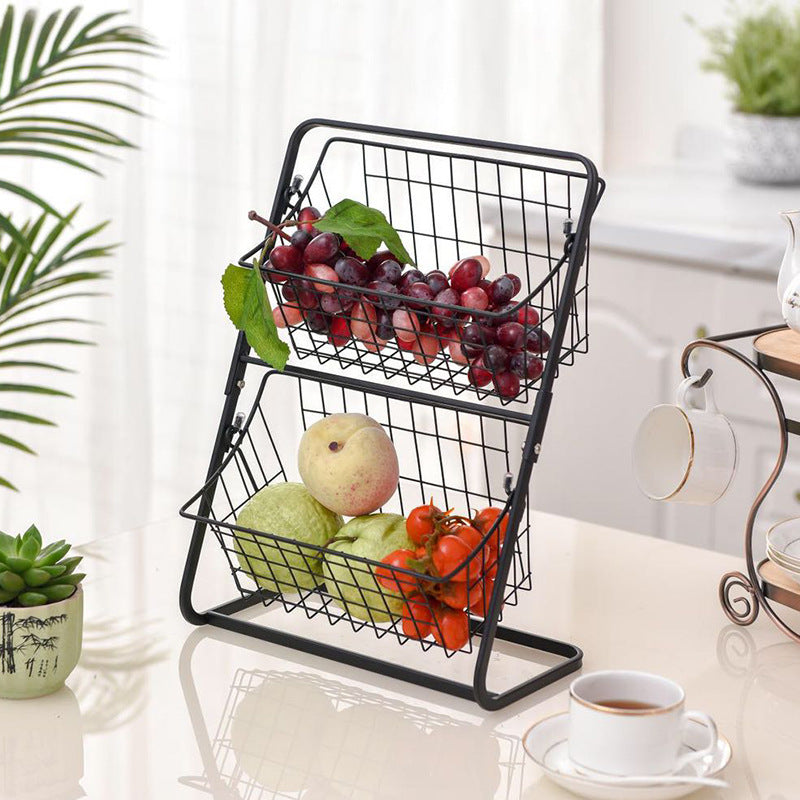 Stainless Steel Multilayer Kitchen Storage Rack For Spices And Fruit