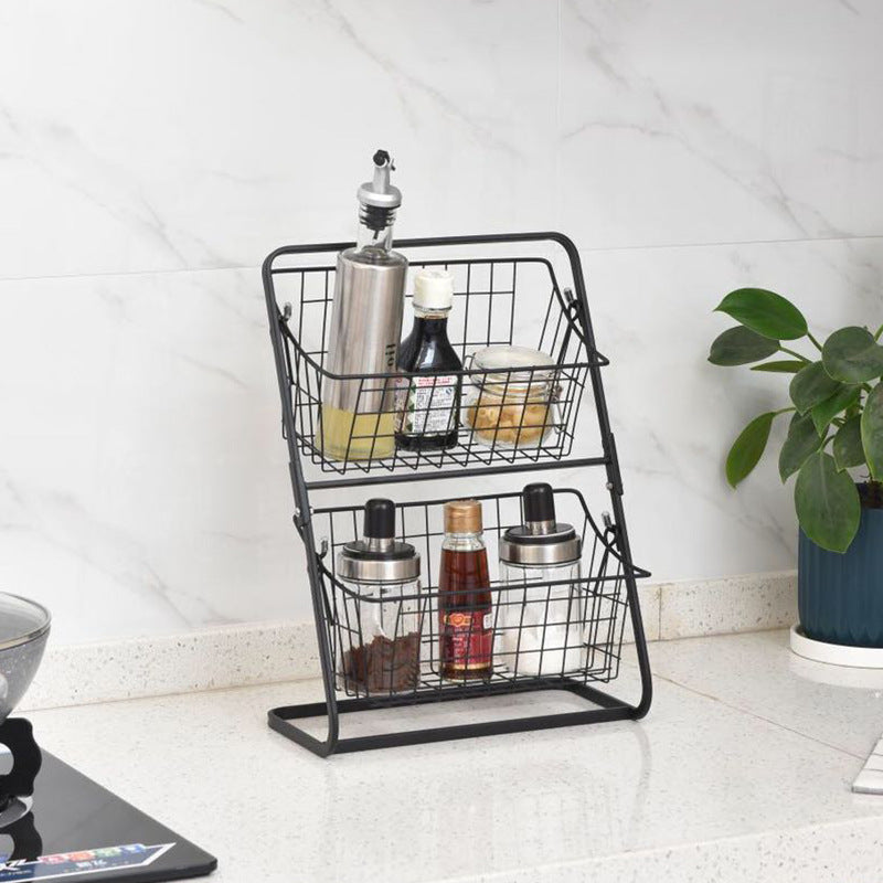 Stainless Steel Multilayer Kitchen Storage Rack For Spices And Fruit