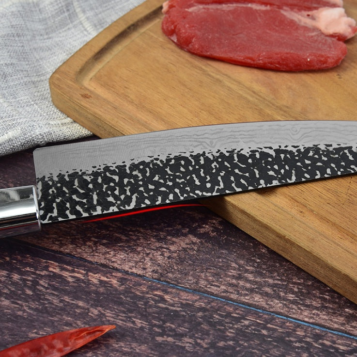 Stainless Chef Knife With Marbled Handle For Meat Slicing