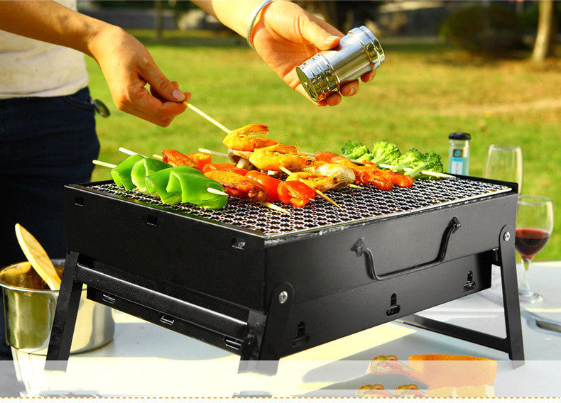 Large Portable Folding Charcoal Barbecue Grill For Outdoor Cooking