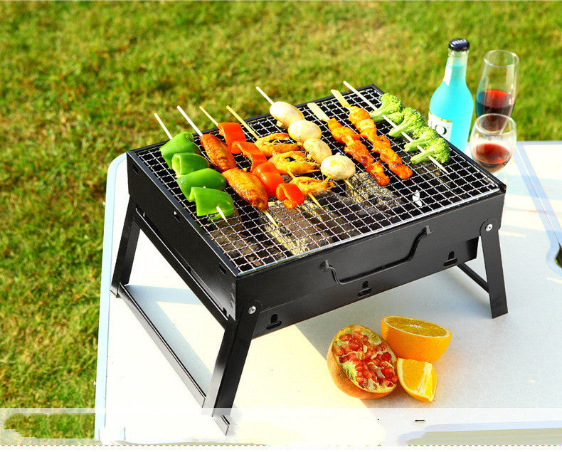 Large Portable Folding Charcoal Barbecue Grill For Outdoor Cooking
