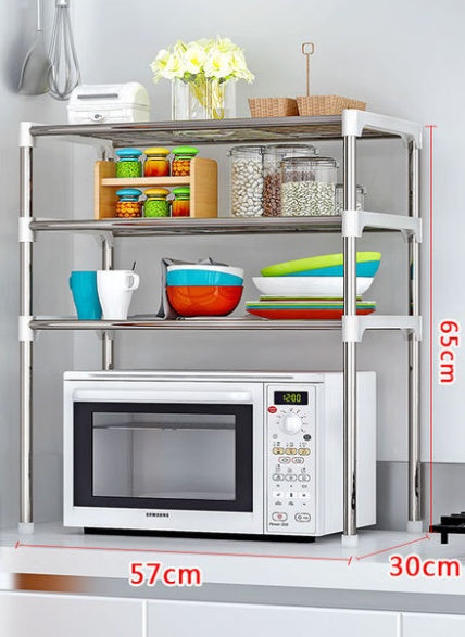 Multipurpose Kitchen Microwave Shelf Rack With Storage Organizer