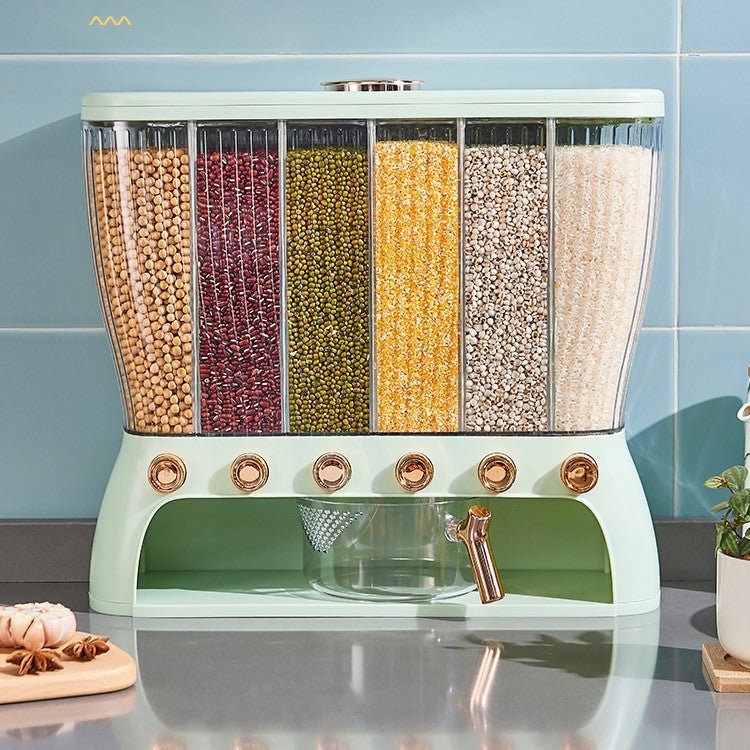 Kitchen Grain Storage Box With Separate Compartments
