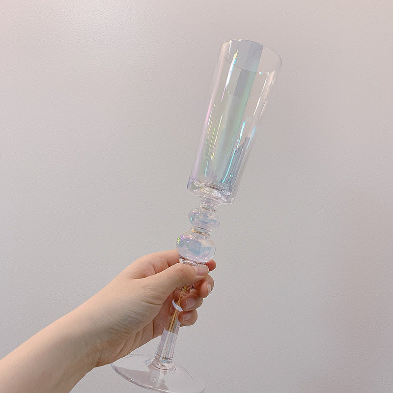 Rainbow Crystal Champagne Goblet For Elegant Beverage Serving