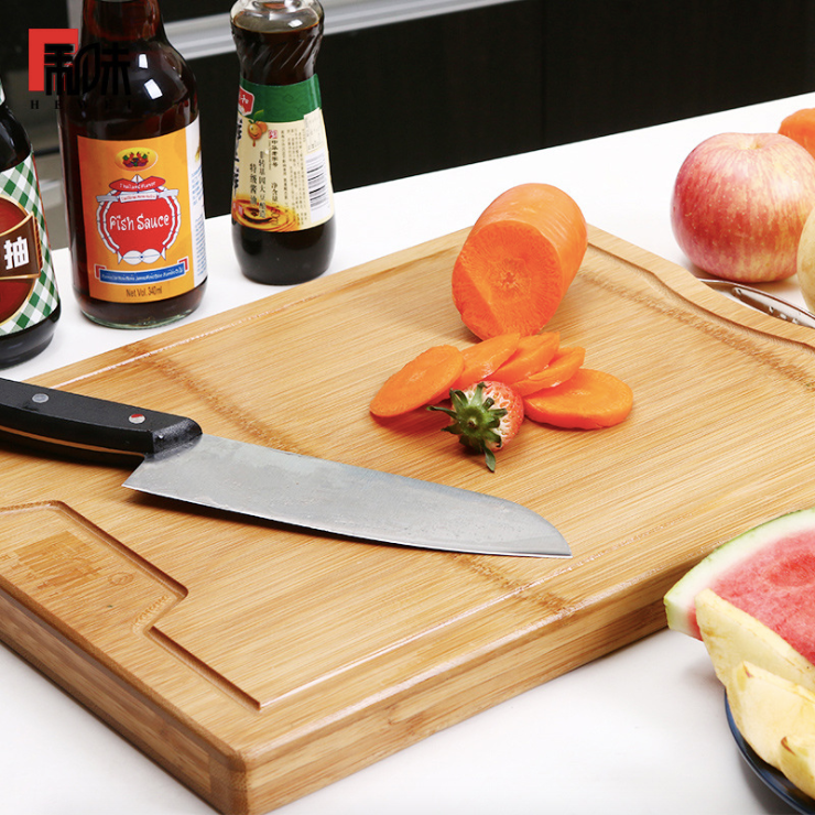 Whole Bamboo Carbonized Cutting Board For Kitchen Food Preparation