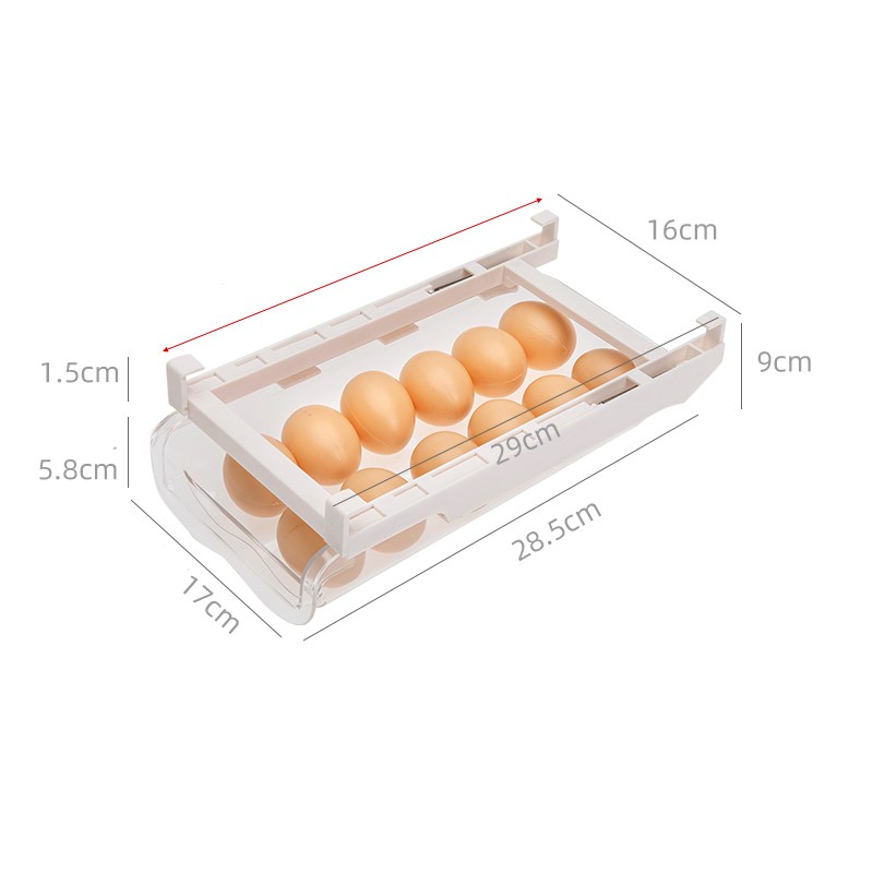 Adjustable Refrigerator Storage Rack With Pull-Out Drawer Organizer