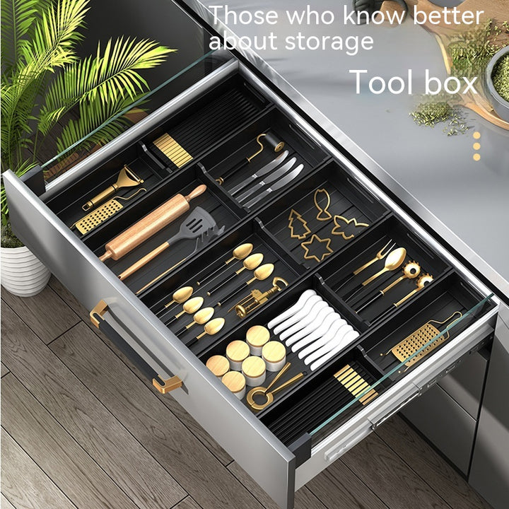 Kitchen Drawer Storage Box With Partition Organizer