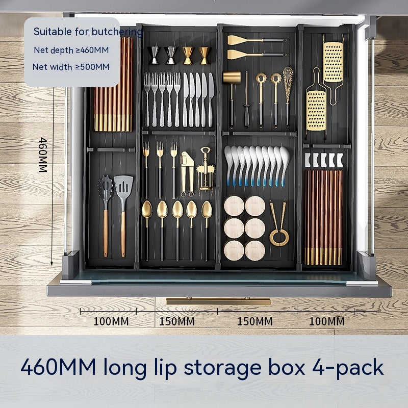 Kitchen Drawer Storage Box With Partition Organizer