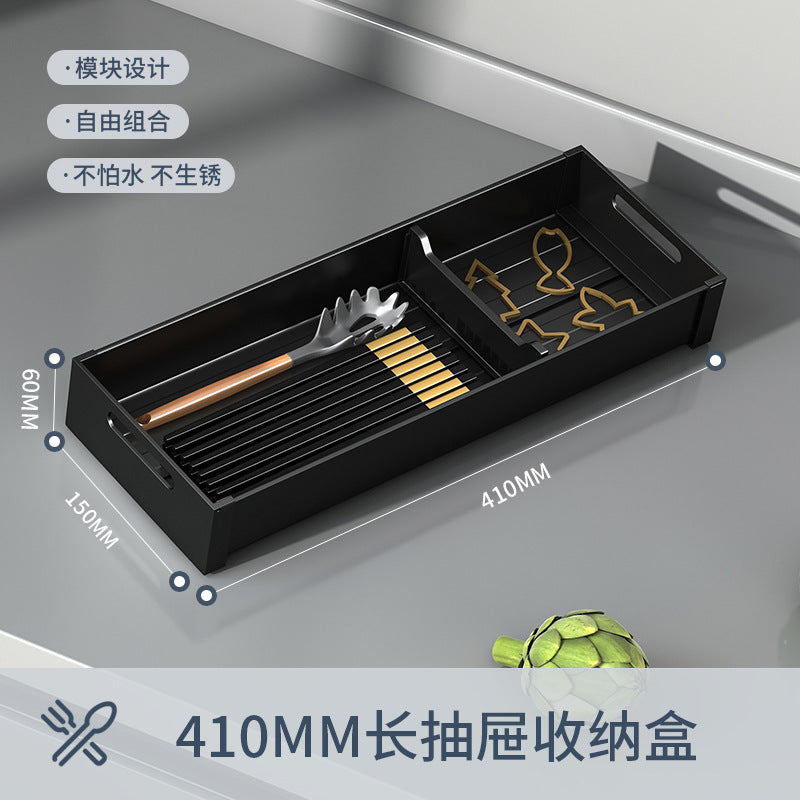 Kitchen Drawer Storage Box With Partition Organizer