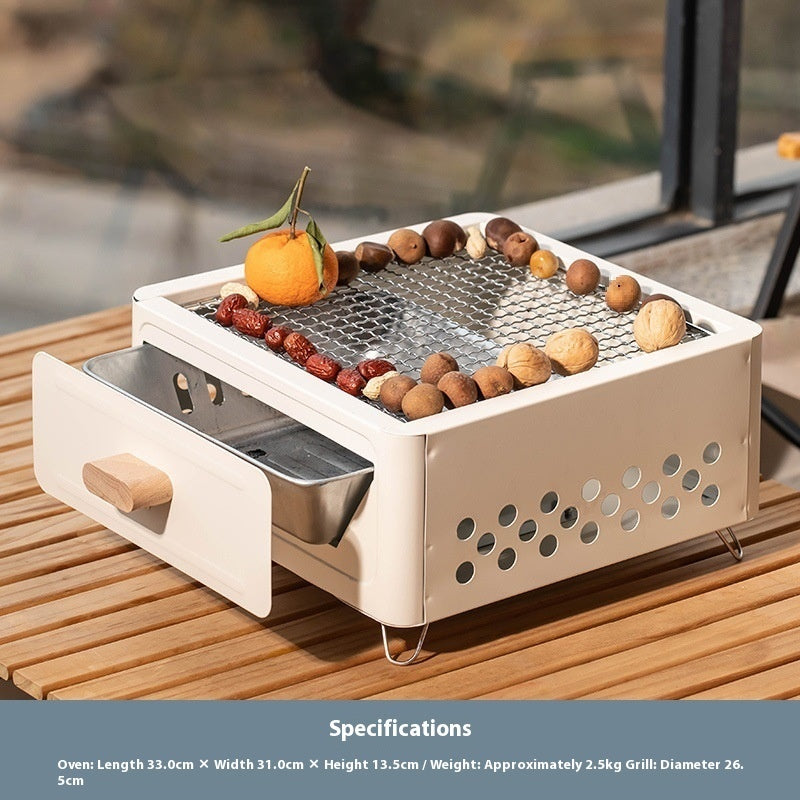 Square Outdoor Charcoal Barbecue Grill For Courtyard Cooking