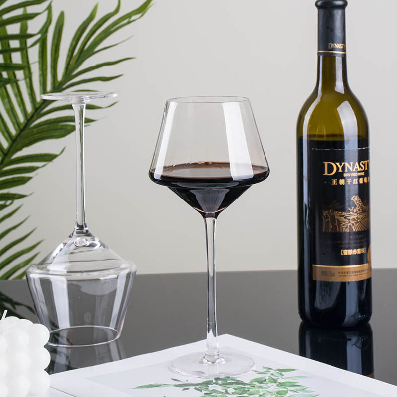 Creative Crystal Glass Goblet With Golden Trim Design