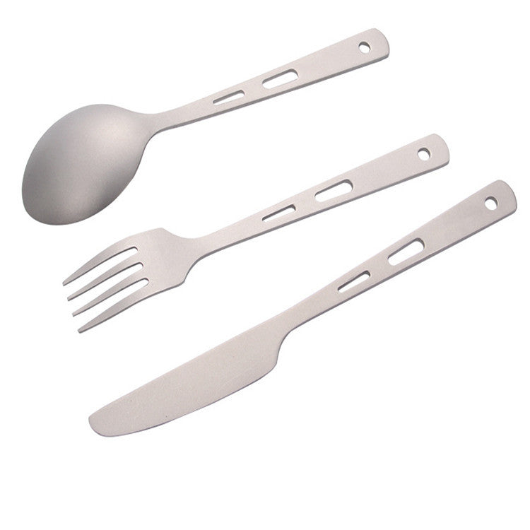 Travel Titanium Cutlery Set Portable Lightweight Utensils