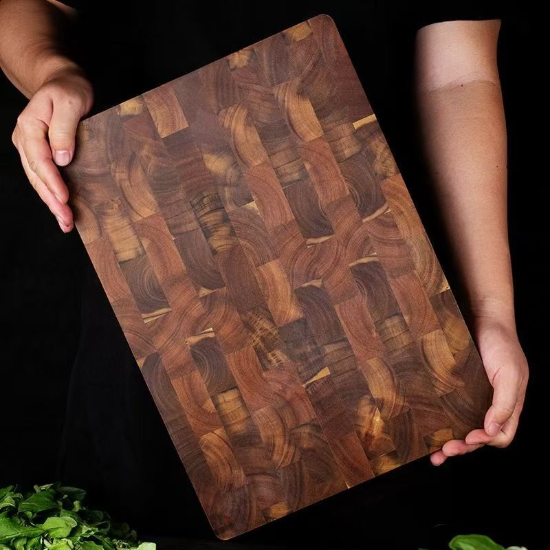 Acacia Mangium Solid Wood Cutting Board Chessboard Grid Design