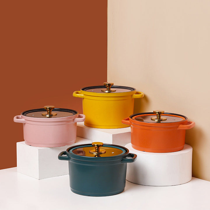 Nordic Ceramic Large Capacity Stock Pot For Porridge And Soup