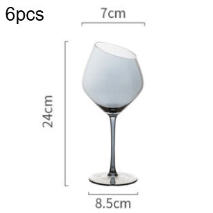 Elegant Crystal Goblet With Oblique Rim For Home Beverages
