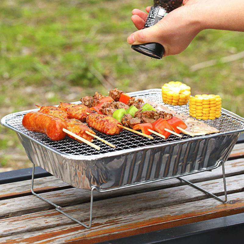 Portable Household Charcoal Barbecue Grill Compact BBQ Cooking Stove