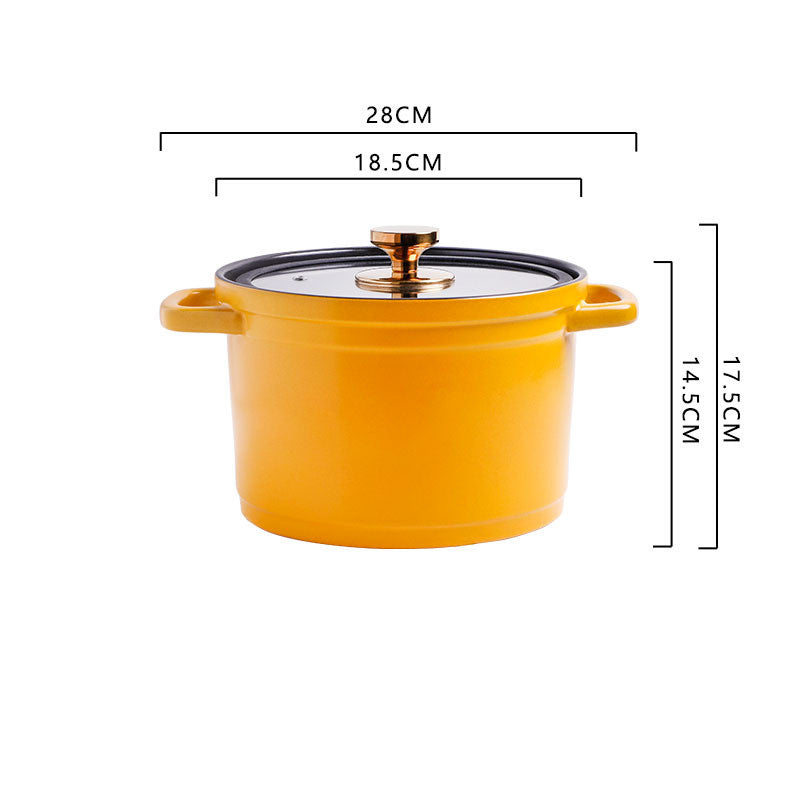 Nordic Ceramic Large Capacity Stock Pot For Porridge And Soup