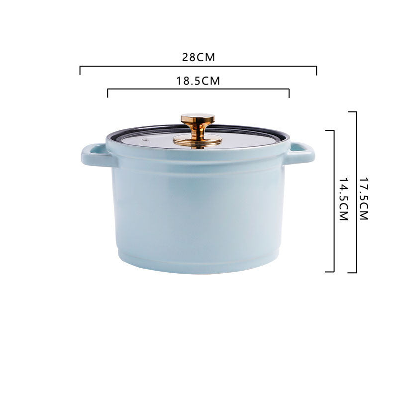 Nordic Ceramic Large Capacity Stock Pot For Porridge And Soup