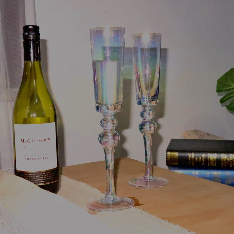 Rainbow Crystal Champagne Goblet For Elegant Beverage Serving