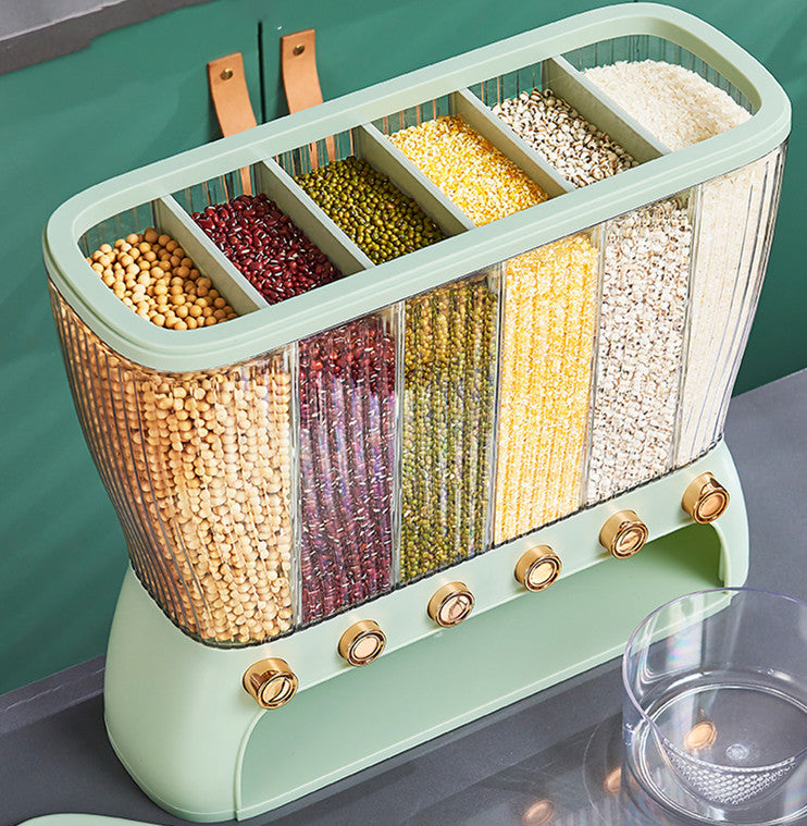 Kitchen Grain Storage Box With Separate Compartments