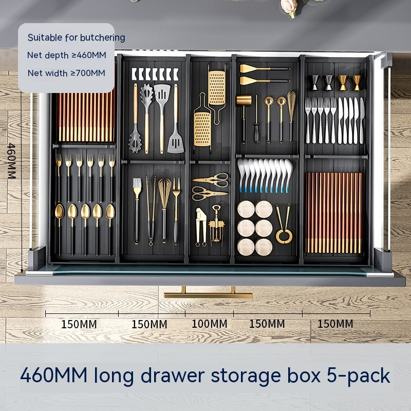 Kitchen Drawer Storage Box With Partition Organizer