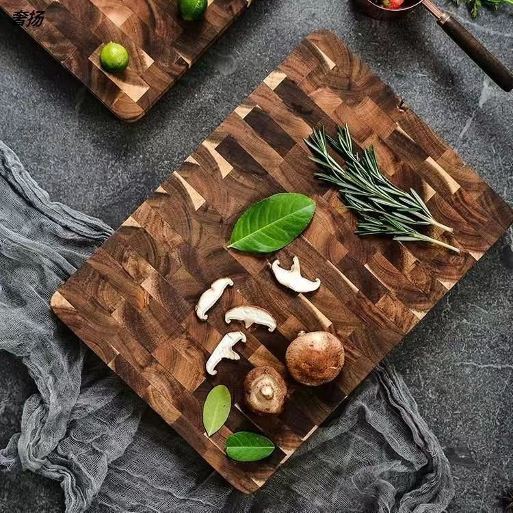 Acacia Mangium Solid Wood Cutting Board Chessboard Grid Design