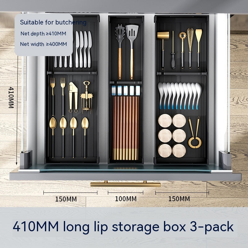 Kitchen Drawer Storage Box With Partition Organizer