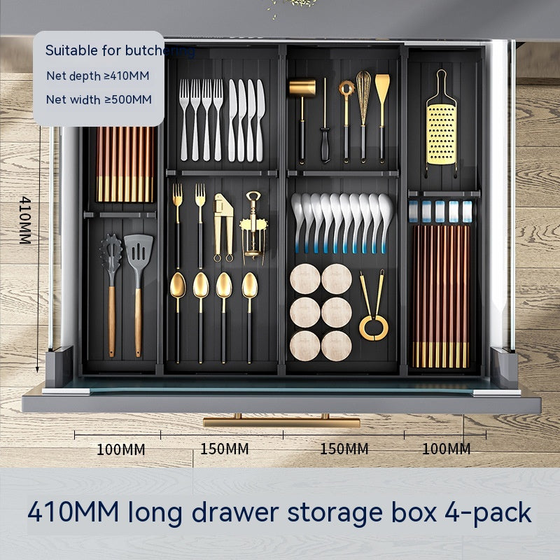 Kitchen Drawer Storage Box With Partition Organizer