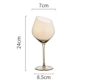 Elegant Crystal Goblet With Oblique Rim For Home Beverages