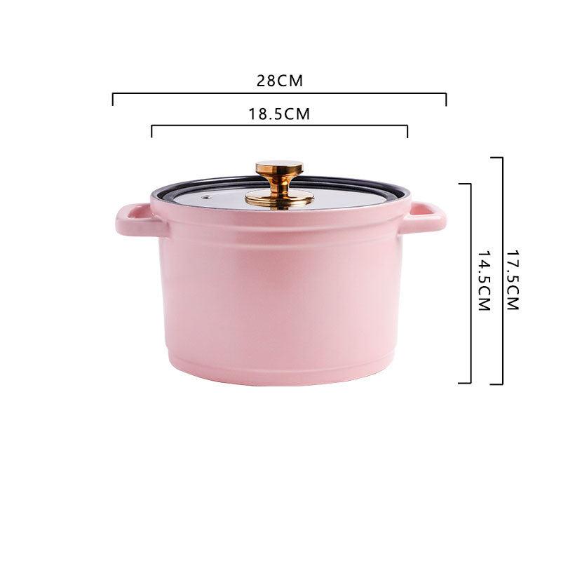 Nordic Ceramic Large Capacity Stock Pot For Porridge And Soup
