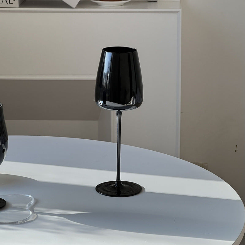 Black Porcelain Crystal Goblet For Elegant Beverage Serving