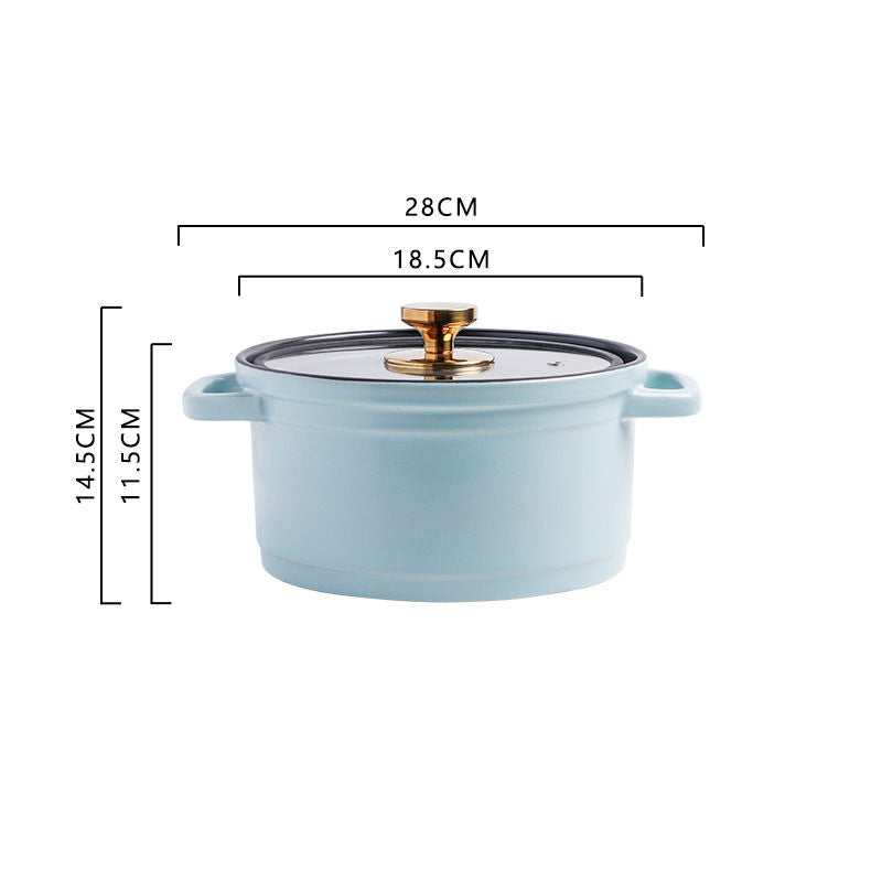 Nordic Ceramic Large Capacity Stock Pot For Porridge And Soup