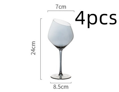 Elegant Crystal Goblet With Oblique Rim For Home Beverages