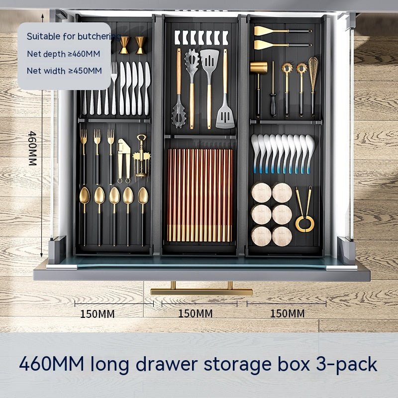 Kitchen Drawer Storage Box With Partition Organizer