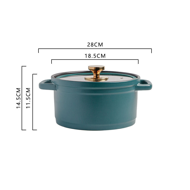 Nordic Ceramic Large Capacity Stock Pot For Porridge And Soup