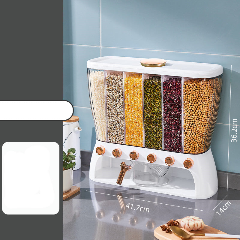 Kitchen Grain Storage Box With Separate Compartments