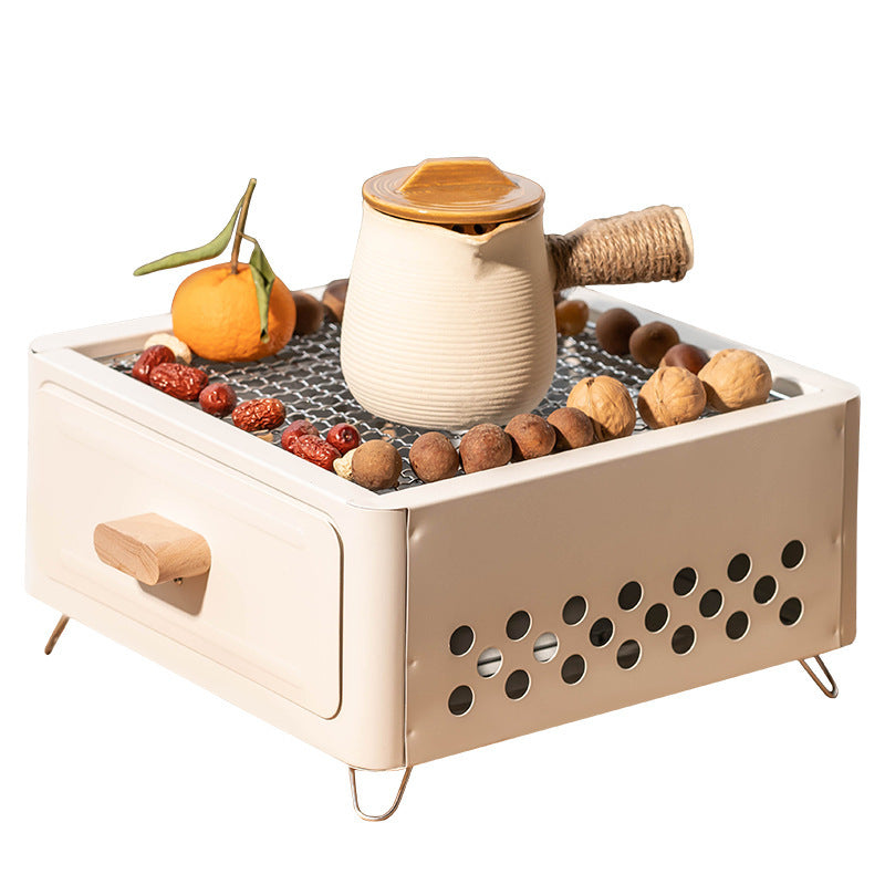 Square Outdoor Charcoal Barbecue Grill For Courtyard Cooking