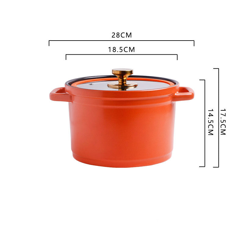 Nordic Ceramic Large Capacity Stock Pot For Porridge And Soup