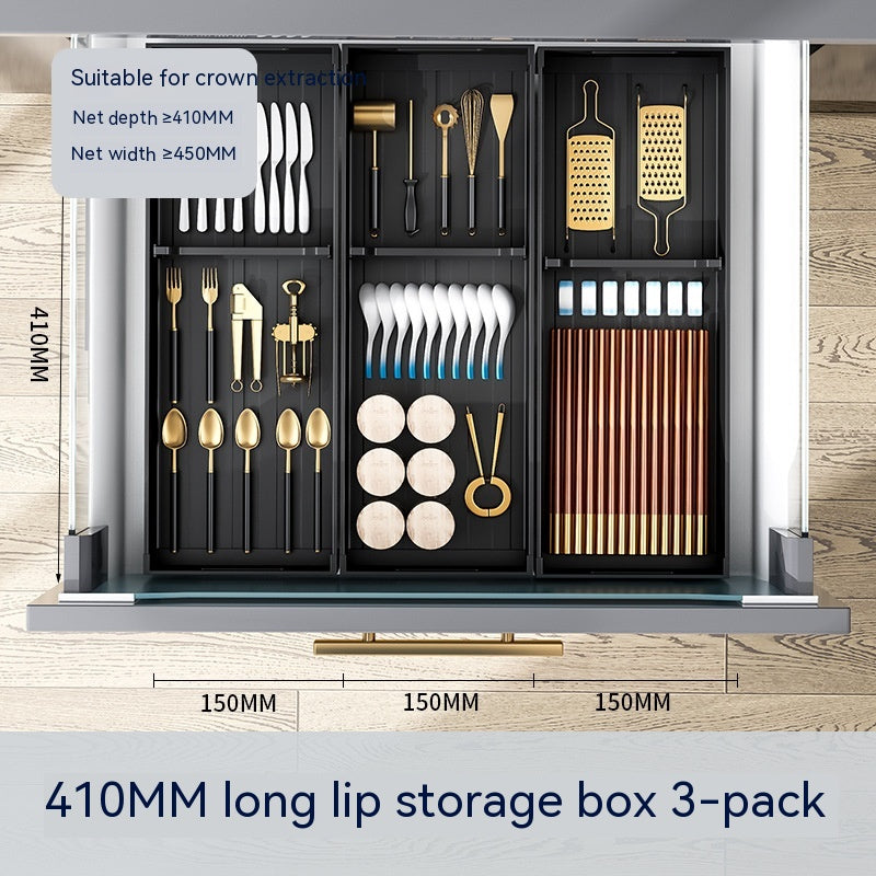 Kitchen Drawer Storage Box With Partition Organizer