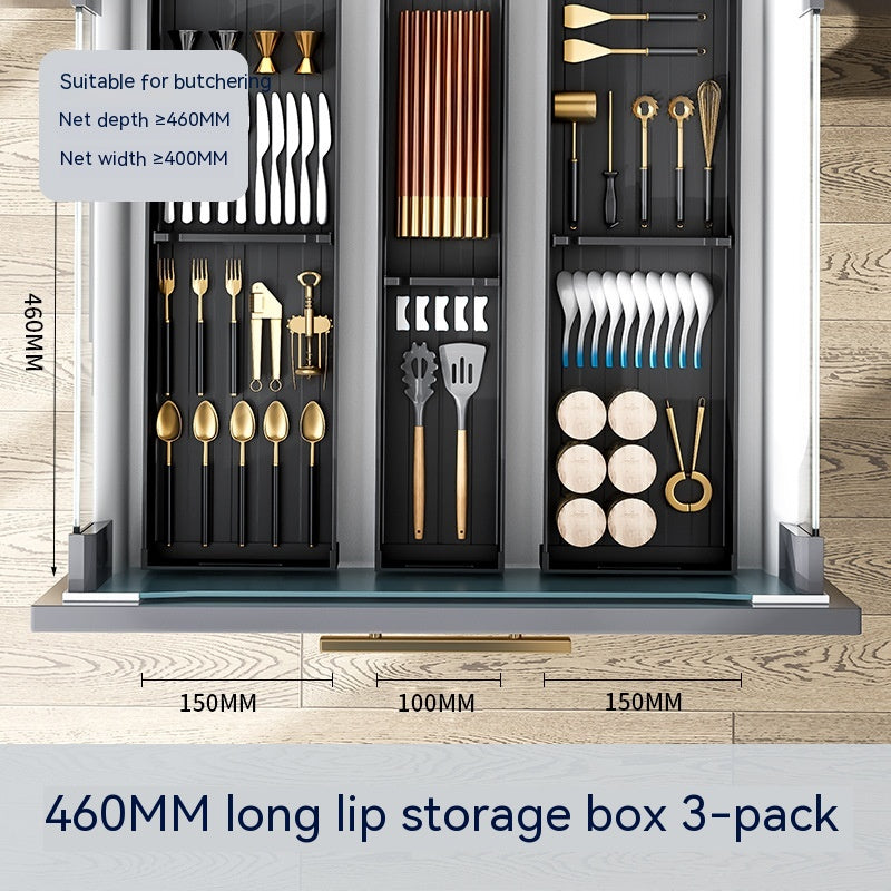 Kitchen Drawer Storage Box With Partition Organizer