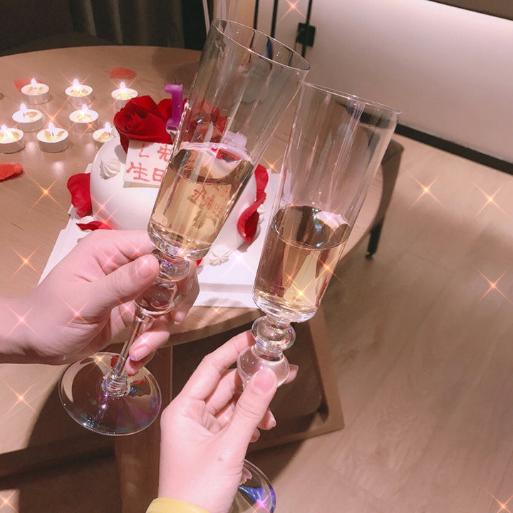 Rainbow Crystal Champagne Goblet For Elegant Beverage Serving
