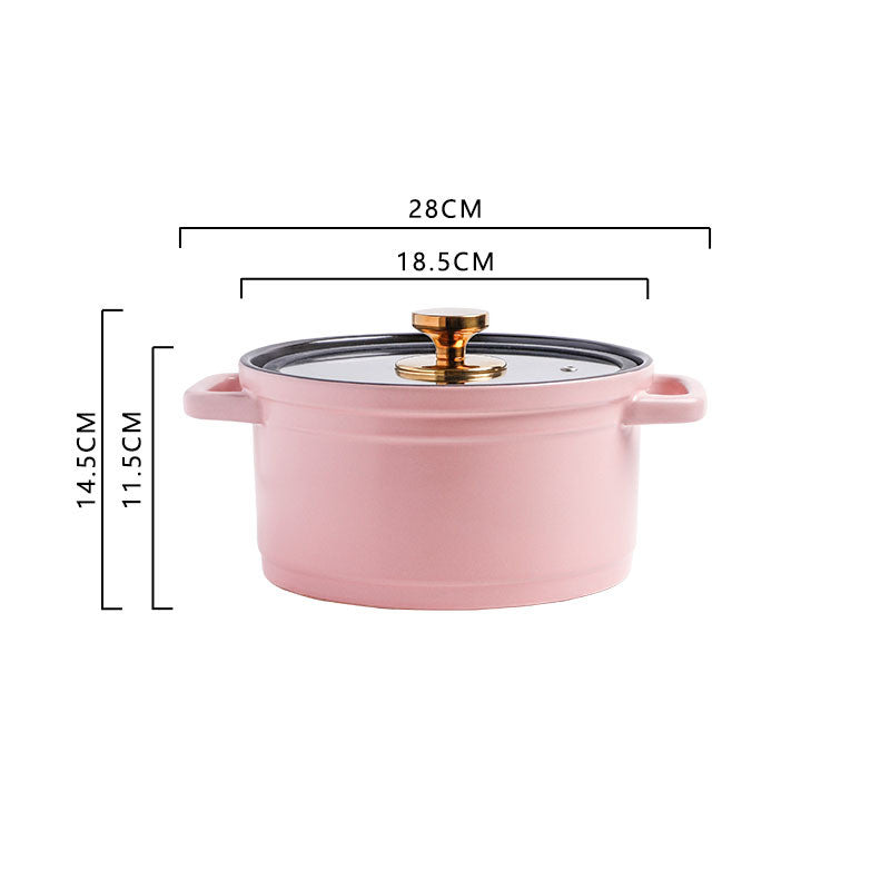 Nordic Ceramic Large Capacity Stock Pot For Porridge And Soup