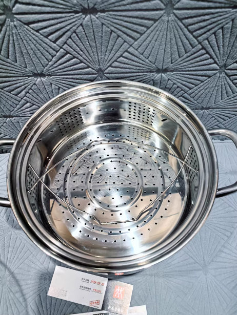 304 Stainless Steel Stock Pot Large Capacity Double-Handle Cooking Pot