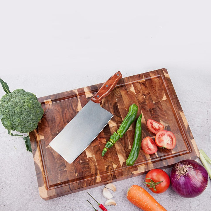Wood Splicing Cutting Board For Kitchen Chopping And Prep