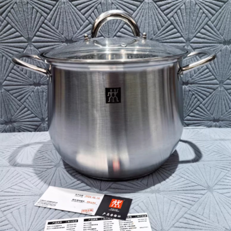 304 Stainless Steel Stock Pot Large Capacity Double-Handle Cooking Pot