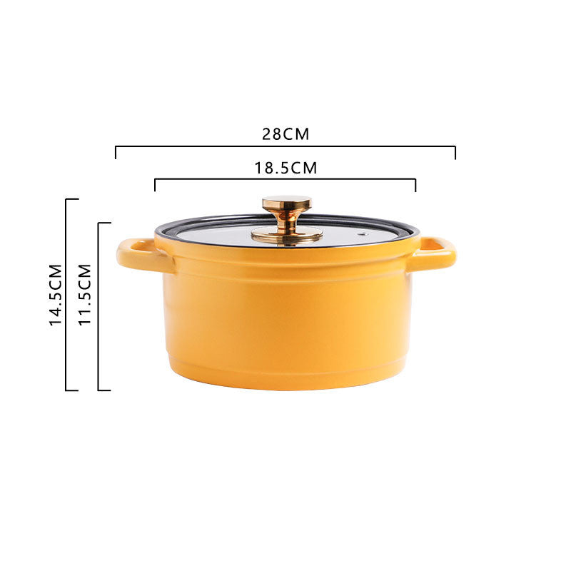 Nordic Ceramic Large Capacity Stock Pot For Porridge And Soup
