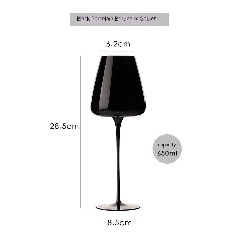 Black Porcelain Crystal Goblet For Elegant Beverage Serving